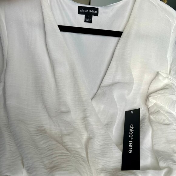 White Dress. Chiffon Spring, Summer, Beach, Vacation Dress Size L Large. - Picture 11 of 12